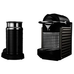 Nespresso Pixie Automatic Coffee Machine and Aeroccino by KRUPS Titanium